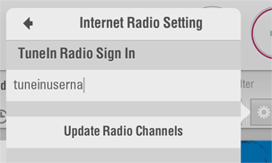 TuneIn setup