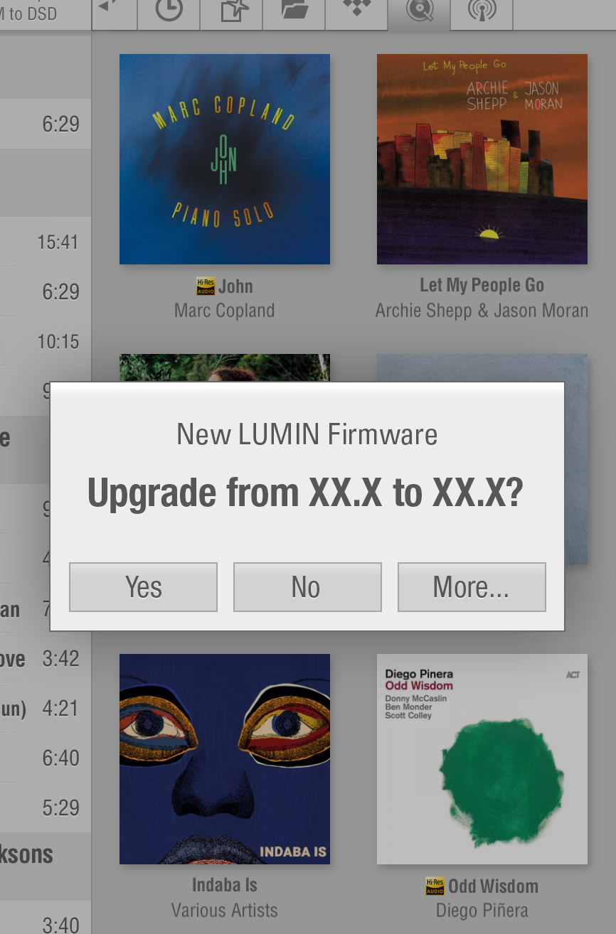 LUMIN Firmware Pop-up
