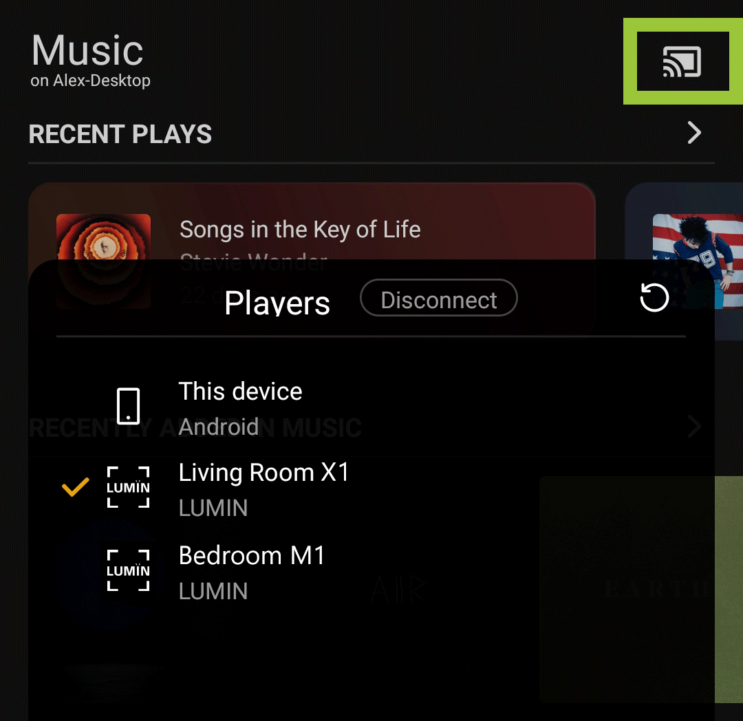 Select LUMIN as the player