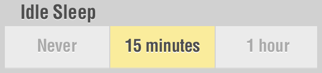 LUMIN Settings Idle Sleep